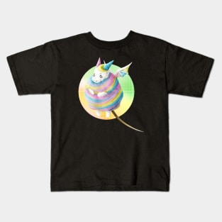 Kawaii Cotton Candy Dragon - With Background Kids T-Shirt